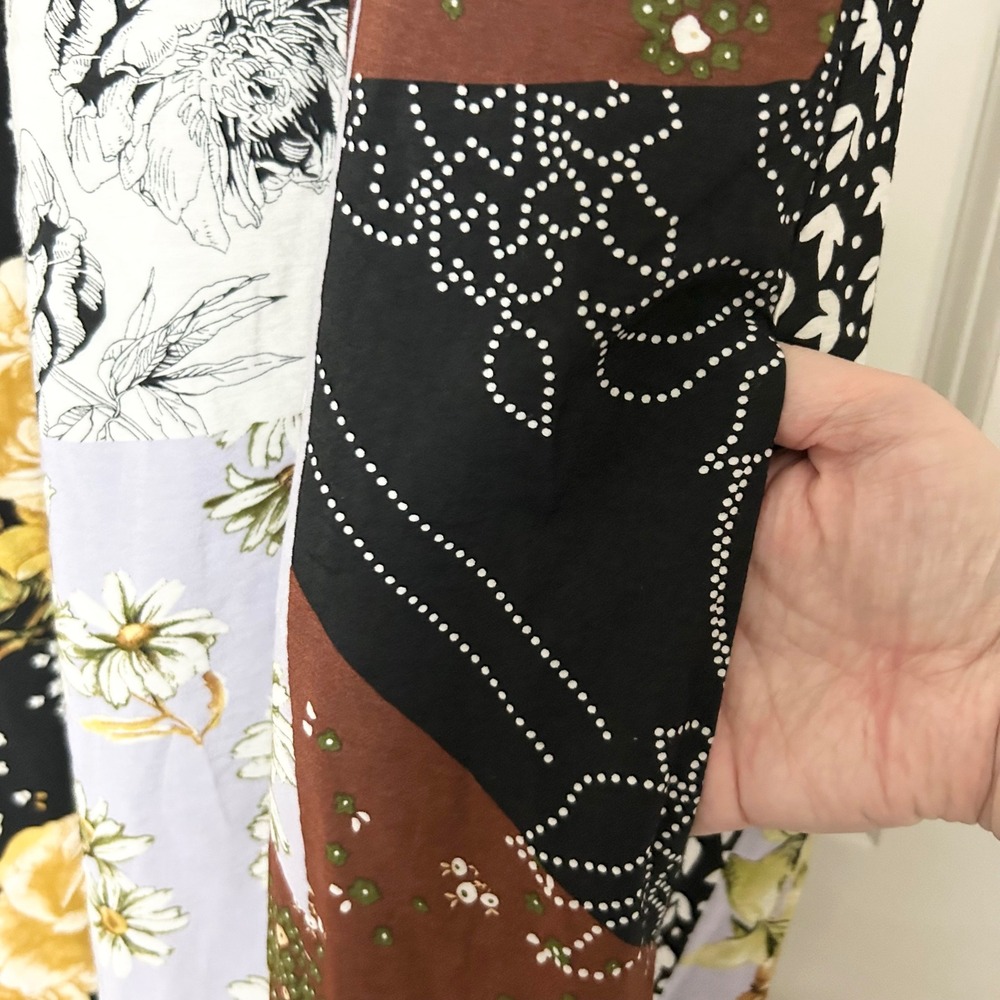 Anthropologie Maeve Floral Patchwork Maxi Dress Size Medium Boho Pockets - Picture 7 of 7